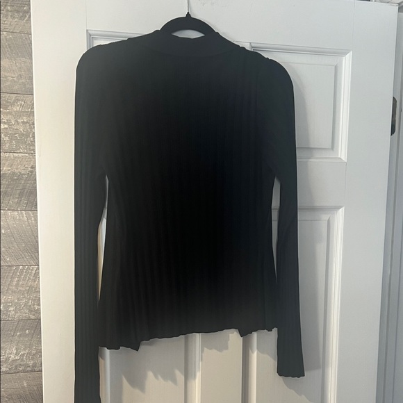 rag & bone Black Ribbed Collared Cardigan - Picture 9 of 9